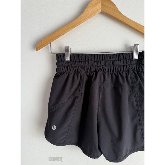 Lululemon Tracker Lined Black Short V 4" Running Training Outdoor Sweat Wicking - Picture 11 of 12